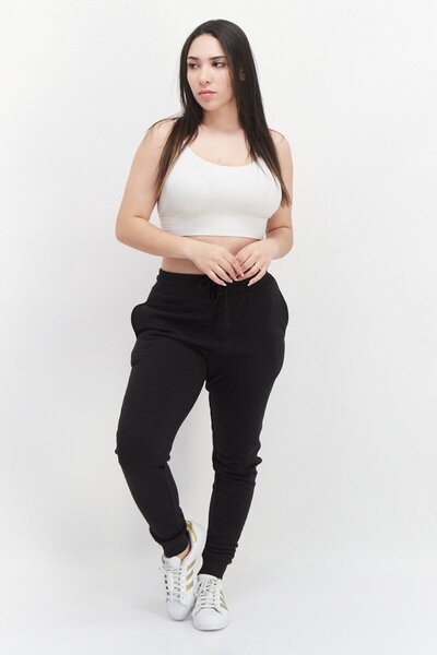 French Connection Women Regular Fit Plain Jogger Pants, Black