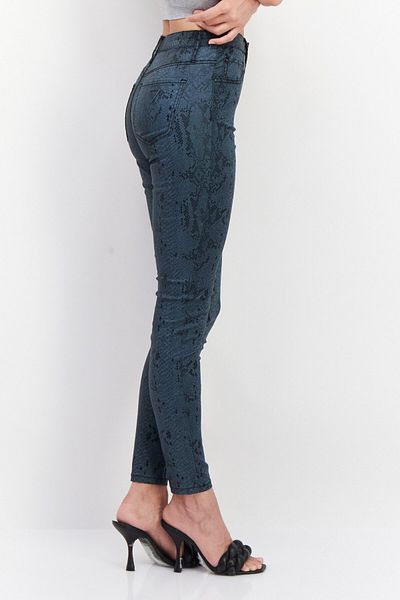 Guess Women Skinny Fit Textured Pattern Leather Pants, Black