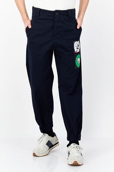 Tommy Hilfiger x Disney Men Regular Fit Patch Straight Pants, Navy Blue