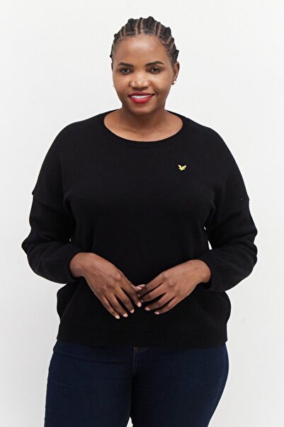 Lyle & Scott Women Crew Neck Long Sleeve Knitted Sweater, Black