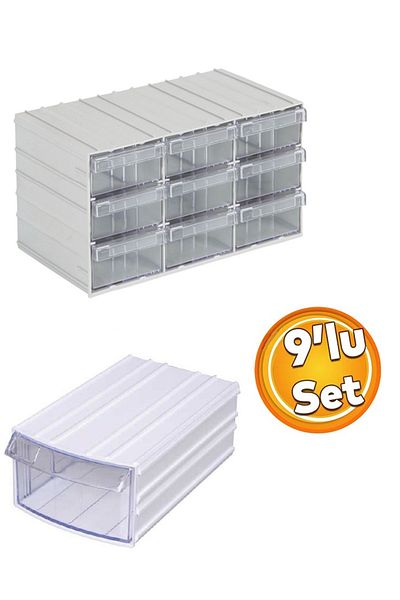 Depolife Transparent Organizer Box with Drawers 9 Boxes Dremel Engraving Bead Jewelry Storage Box Organizer
