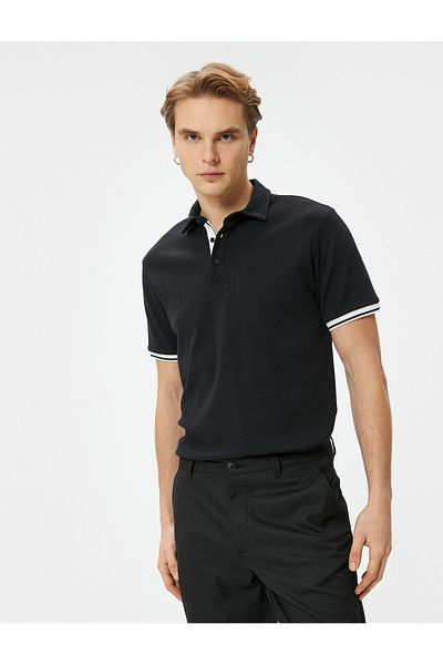 Koton Polo-Shirt Slim Fit mit Knopfleiste und kurzen Ärmeln