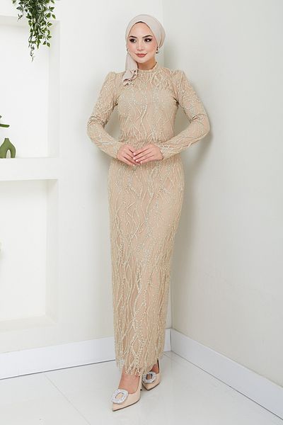 ModaMerve Vision Stone Detailed Evening Dress 5634End900-M