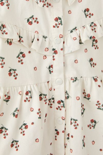 Maya And Luca Girls' Dress Velvet Printed Long Sleeve Snap Fastener
