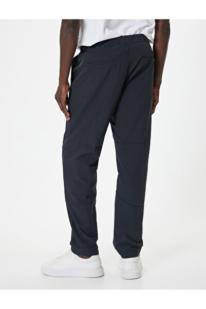 Koton Beli Lastikli Pantolon Chino Dikiş Detaylı Cepli Etiket Baskılı