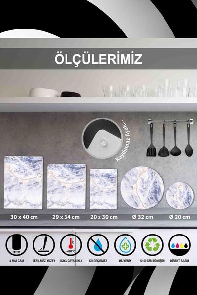 Saban 30X40 cm Red Pepper Patterned Glass Cutting Board