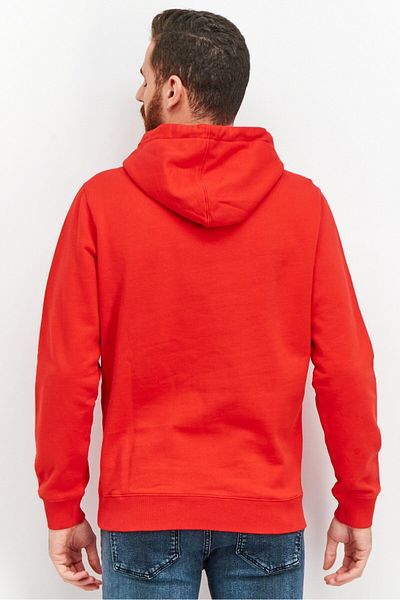 Bel-Air Athletics Men Sportswear Fit Long Sleeve Brand Logo Hoodie, Red