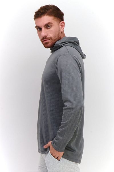 RBX Men Sportswear Fit Hooded Training Sweatshirt, Grey