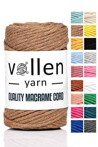 vollen yarn Ață de macrame scanată, 3 mm cu o singură răsucire, ață de tricot...