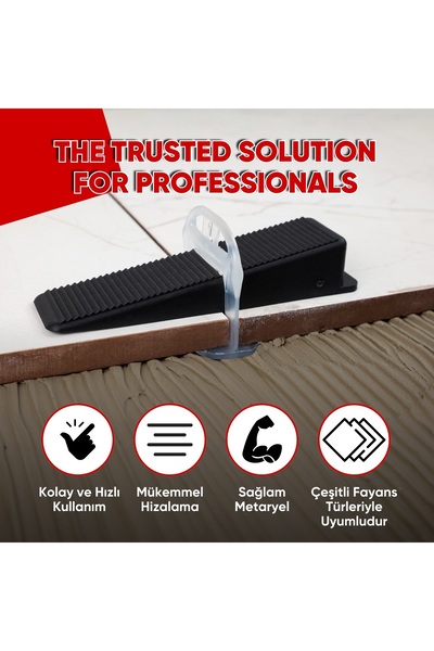 ihvan online Fayans Seramik Seviye Tespit Derz Artısı Derz Klips Sabitleme Takozu 100 Adet