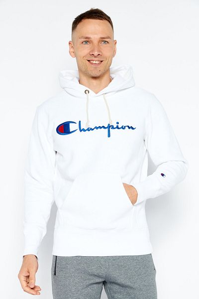 Champion Men Sportswear Fit Long Sleeves Outdoor Hoodie, White