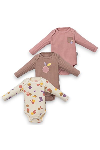 Lolons كريم بادي ذو الأزرار الثلاثية للفتيات الصغيرات بتصميم بنكهة النمش