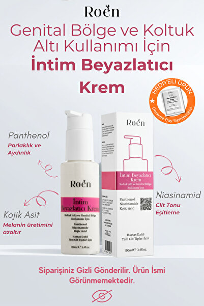 Roen Genital Bölge Beyazlatıcı Krem, Bikini Bölgesi, Dirsek, Koltuk Altı, İntim Beyazlatıcı Krem 100ml