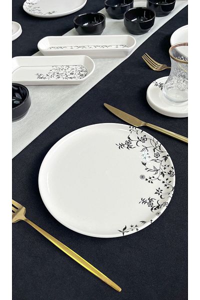 Erbaşlar Esmeralde Luxury Ceramic 22 Piece Breakfast Set, Set