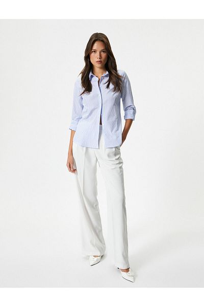 Koton Classic Shirt Slim Fit Buttoned Long Sleeve