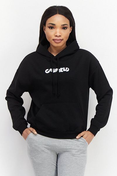Garfield x DCMJ Women Embroidered Hoodie, Black