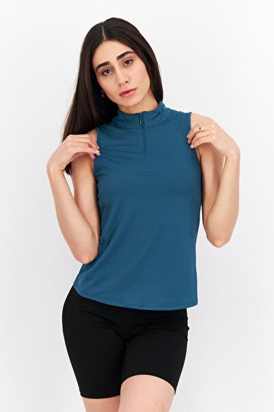 X by Gottex Kadın Spor Giyim Fit Kolsuz Antrenman Üstü, Koyu Yeşil