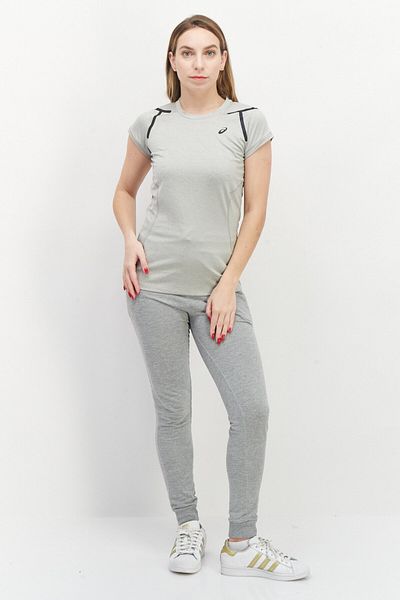 Asics Kadın Spor Giyim Fit Antrenman Üstü, Gri/Siyah