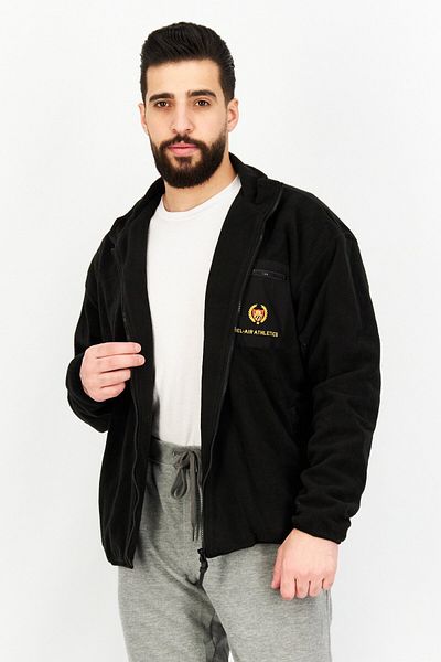 Bel-Air Athletics Men Sportswear Fit Long Sleeve Brand Logo Sweatshirt, Black