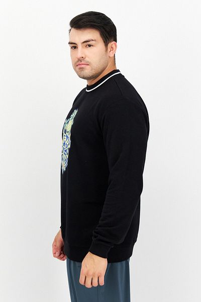 Fila Men Sportswear Fit Round Neck Long Sleeve Outdoor Sweatshirt, Black