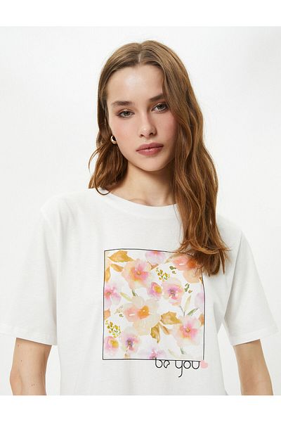 Koton Tricou imprimat cu mânecă scurtă cu decolteu
