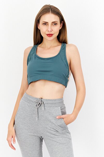 LIVELY Women Solid Non Padded Sports Bra, Green