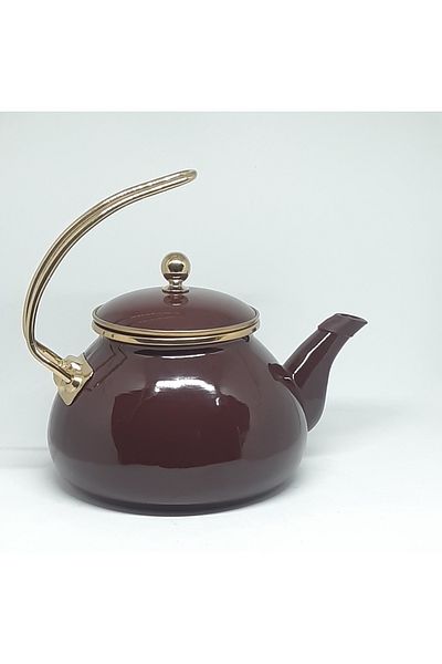 Avşar Enamel House 2.2 Liter Claret Red Vintage Enamel Tea Cettle