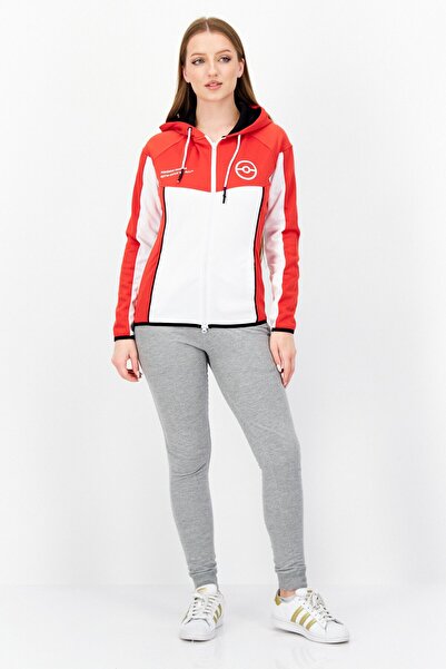 Pokemon Women Sportswear Fit Long Sleeves Technical Trainer Sweatshirt, Red