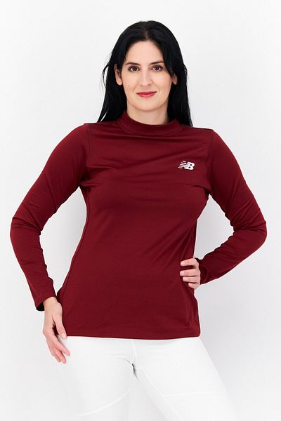 New Balance Women Sportswear Fit Long Sleeves Training Sweatshirt, Maroon
