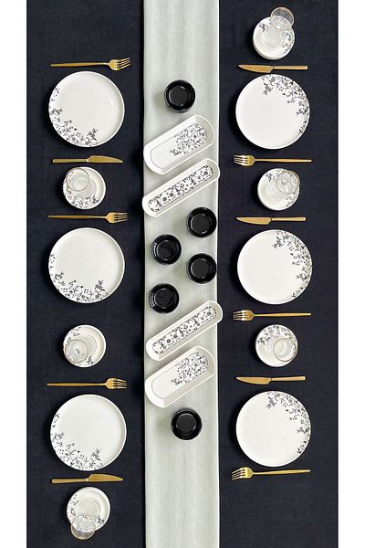 Erbaşlar Esmeralde Luxury Ceramic 22 Piece Breakfast Set, Set