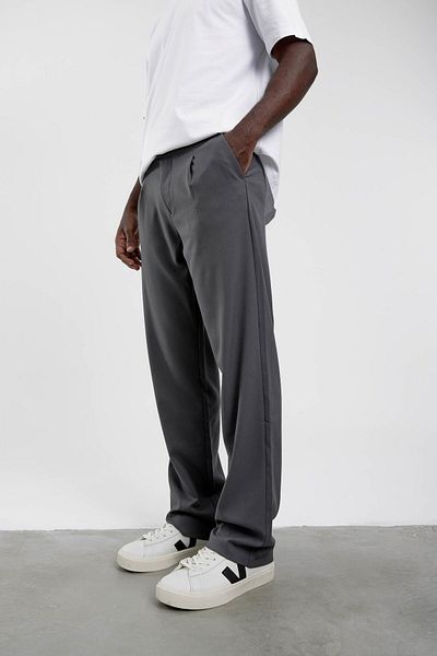 NOMARC Anthracite YP-PAN24066 Υφασμάτινο φαρδύ παντελόνι