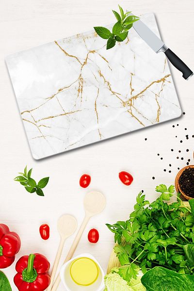 Saban 30X40 cm Glass Cutting Board with Multiple Glitter Look
