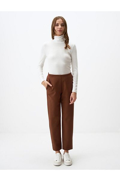 Jimmy Key Bitter Brown High Waist Short Fabric Trousers