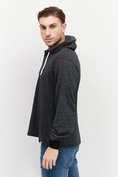 Sovereign Code Men Hooded Long Sleeves Stripe Sweatshirts, Black