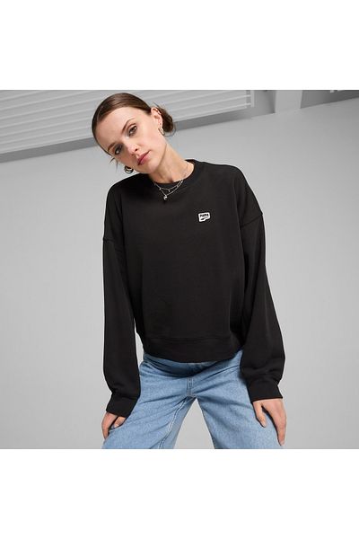Puma Дамски черен суитшърт Downtown Re:collection Crew