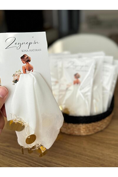 Pure Kına Hediyeliği Beyaz Mendil 10 ADET