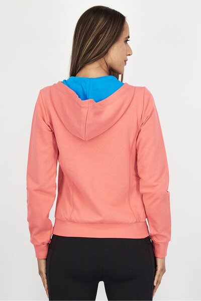 ARENA Women Full Zip Hooded Long Sleeve Sweatshirt, Coral