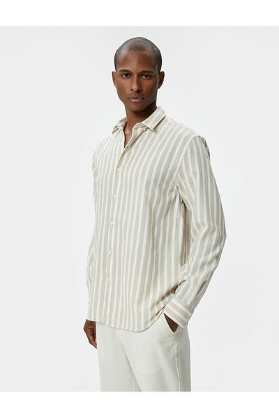 Koton Slim Fit Shirt Long Sleeve Classic Collar Buttoned