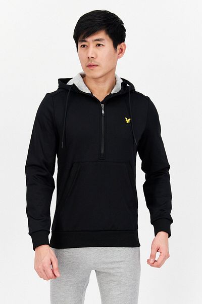 Lyle & Scott Men Hooded Long Sleeve Embroidered Logo Sweatshirt, Black
