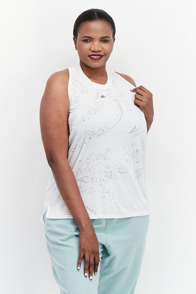 Reebok Women Plus Sportswear Fit Sleeveless Training Tank Top, White