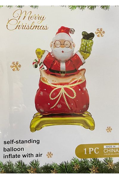 CAVAŞ sun hat Santa Claus Foil Balloon Standing New Year Decor Ornament