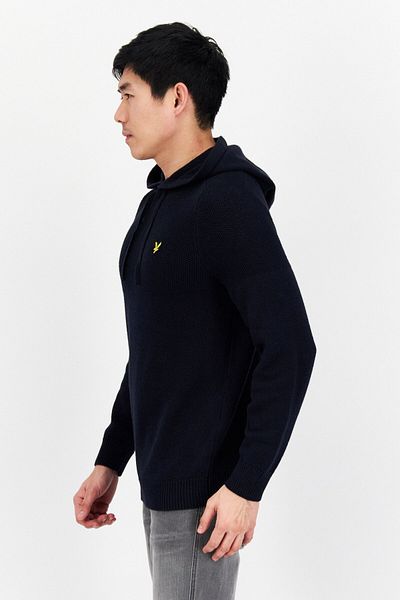 Lyle & Scott Men Long Sleeve Embroidered Logo Hoodie, Navy Blue
