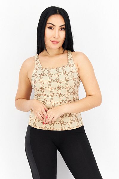 Guess Women Sportswear Fit Brand Logo Training Tops, Brown