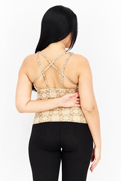 Guess Women Sportswear Fit Brand Logo Training Tops, Brown