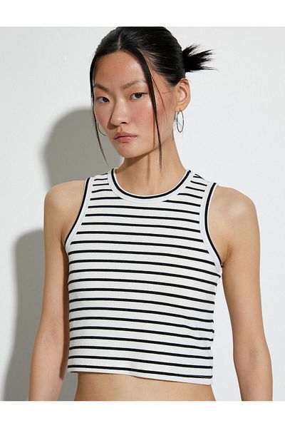 Koton Crop Athlete Halter Collar Ribbed