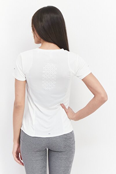 adidas Women Regular Fit Short Sleeve Brand Logo Top, Cream