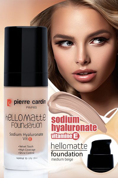 Pierre Cardin Hellomatte Foundation - Medium Beige - 30 ml