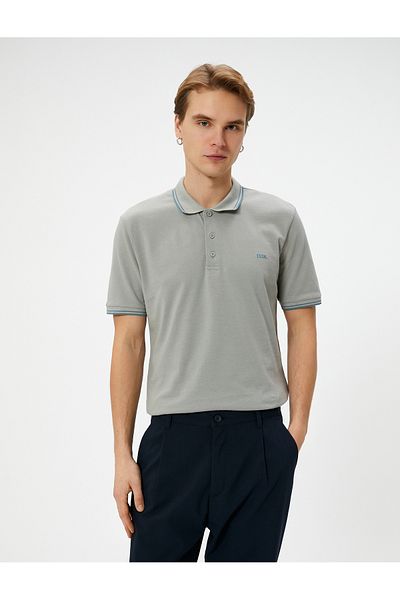 Koton Tricou cu gât polo, cu mânecă scurtă, cu slogan