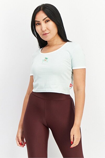 adidas Women Sportswear Fit Round Neck Short Sleeves Embroidered Top, Green