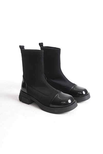 Solo Bag Жіночі чорні гладкі черевики на гумовій підошві